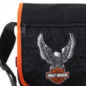 Harley-Davidson-Bolso-Bandolera-Color-Negro-Naranja-0-0